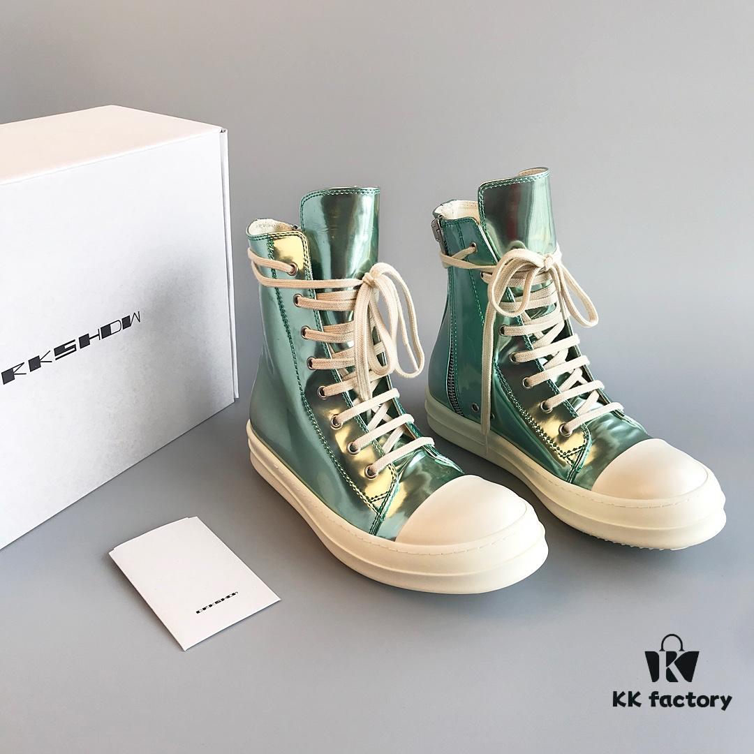 Rick Owens DRKSHDW Green Mirror High-top Lace-up Sneakers