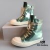 Rick Owens DRKSHDW Green Mirror High-top Lace-up Sneakers
