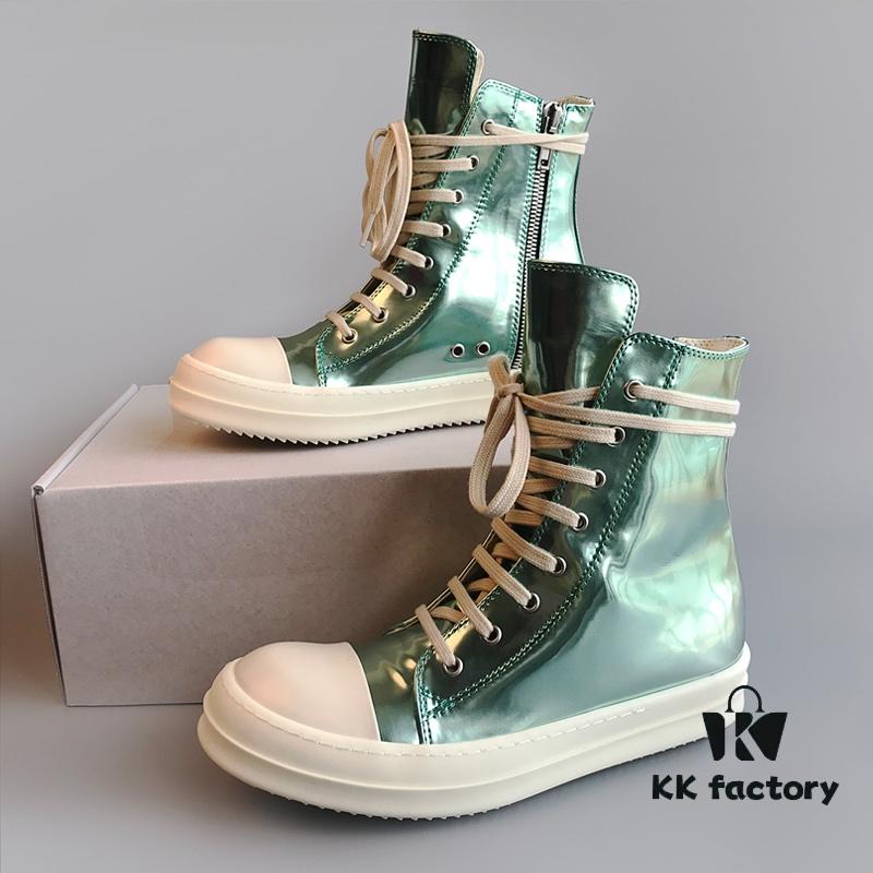 Rick Owens DRKSHDW Green Mirror High-top Lace-up Sneakers