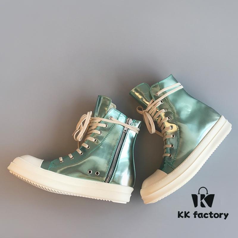 Rick Owens DRKSHDW Green Mirror High-top Lace-up Sneakers