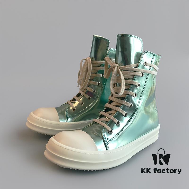 Rick Owens DRKSHDW Green Mirror High-top Lace-up Sneakers