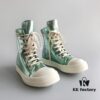 Rick Owens DRKSHDW Green Mirror High-top Lace-up Sneakers