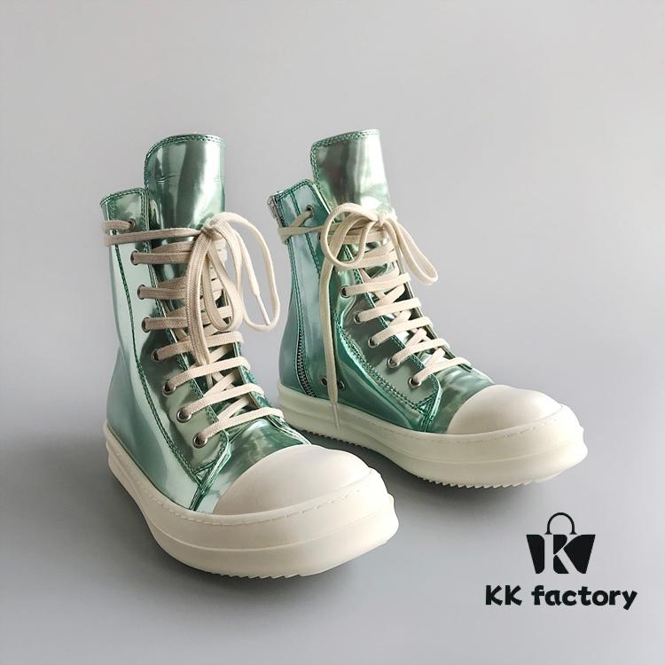 Rick Owens DRKSHDW Green Mirror High-top Lace-up Sneakers