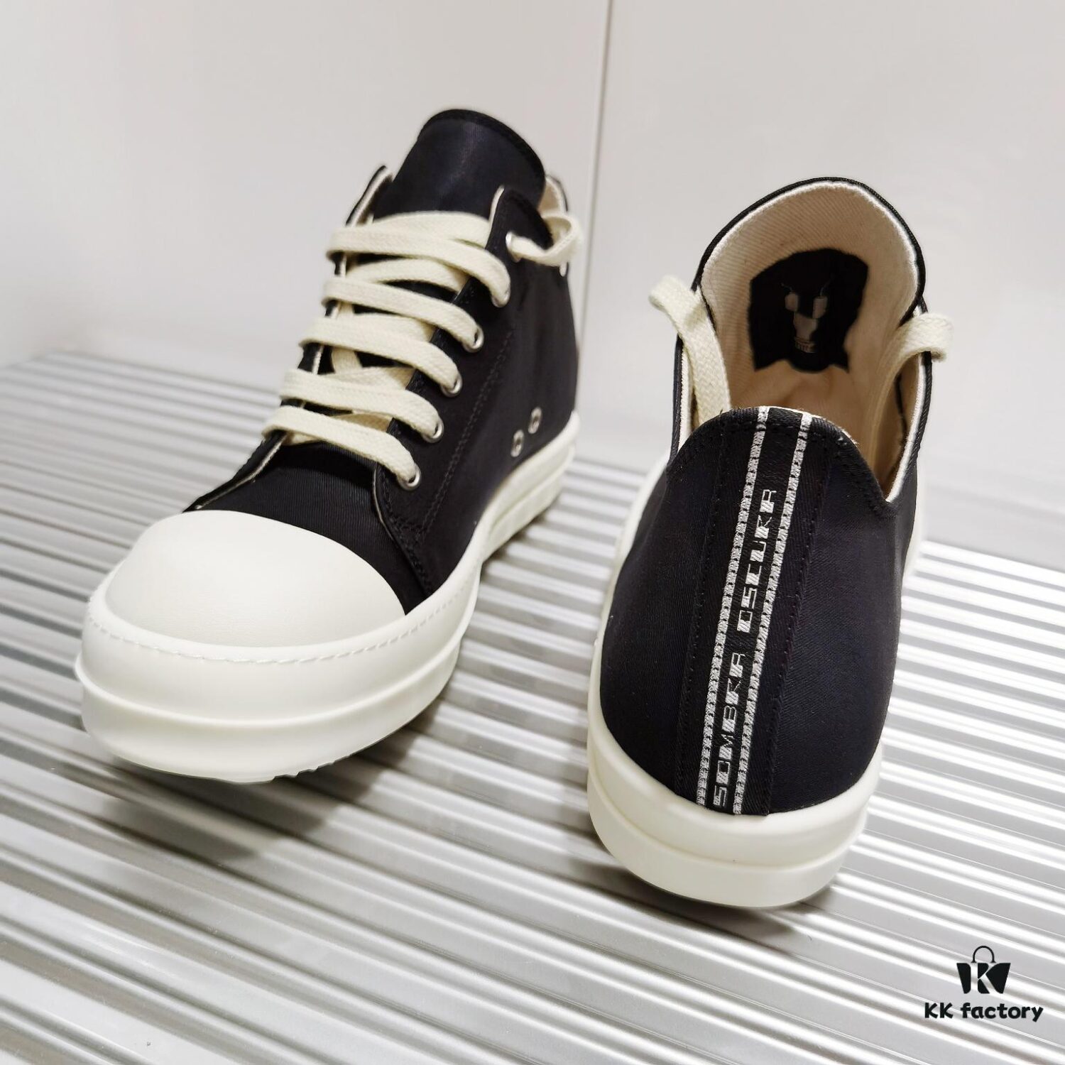 Rick Owens DRKSHDW High-Top Lace-Up Shoes with Woven Back Strap