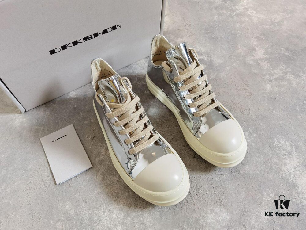 Rick Owens DRKSHDW Liquid Silver Low-top Lace-up Shoes
