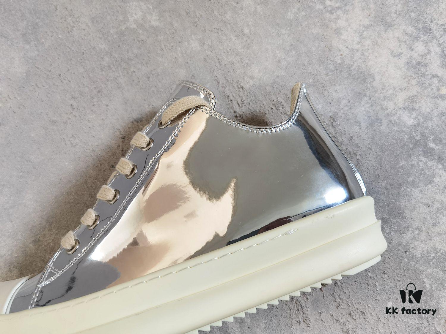 Rick Owens DRKSHDW Liquid Silver Low-top Lace-up Shoes