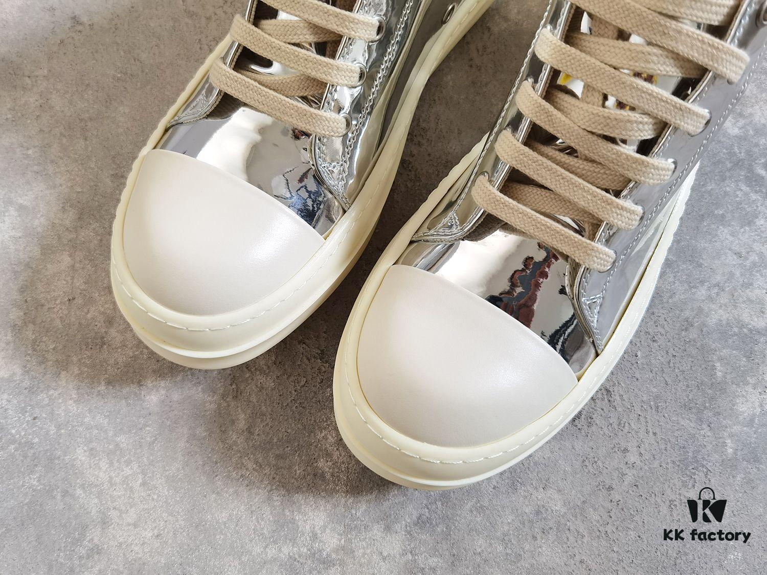 Rick Owens DRKSHDW Liquid Silver Low-top Lace-up Shoes