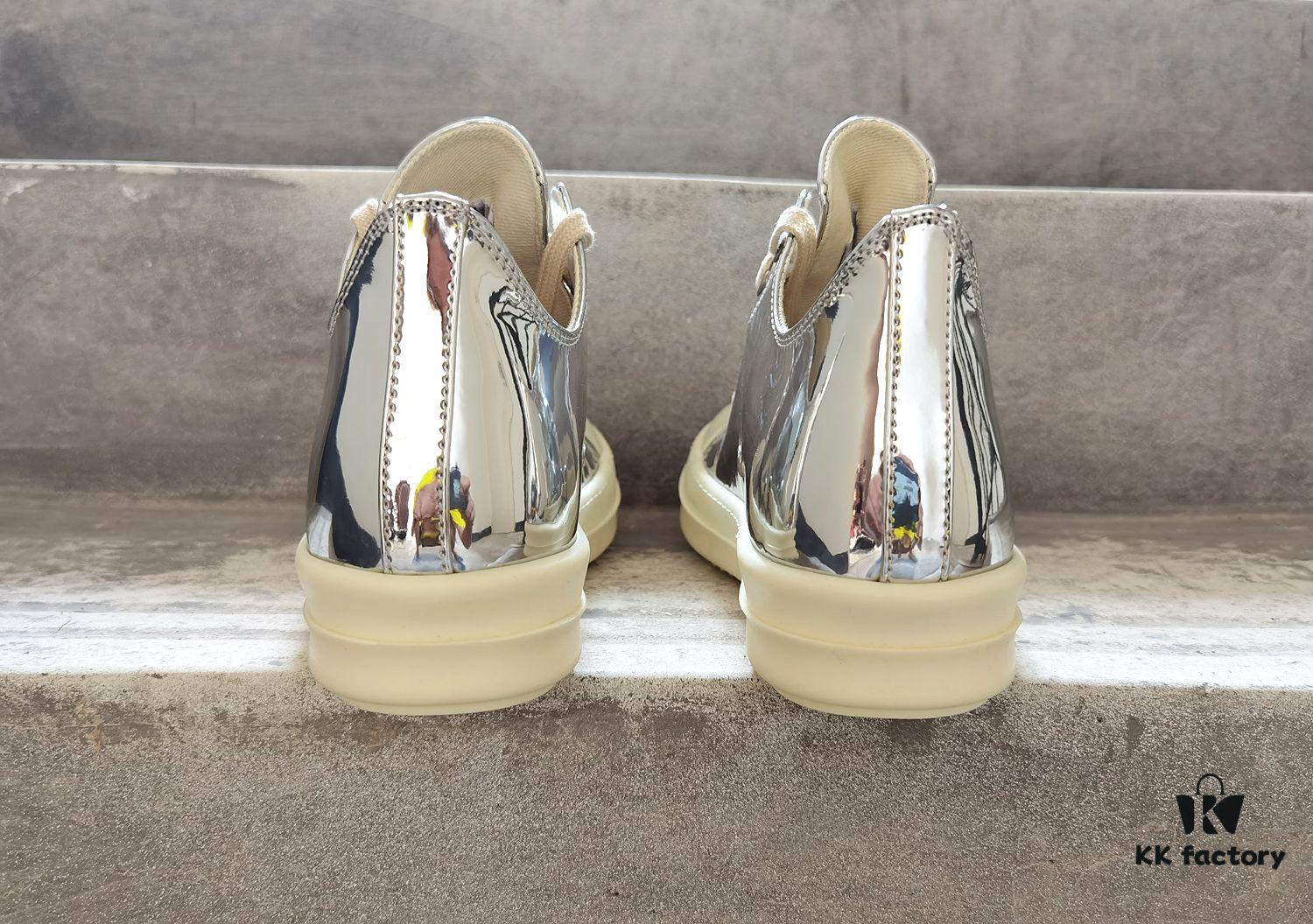 Rick Owens DRKSHDW Liquid Silver Low-top Lace-up Shoes