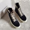 Rick Owens DRKSHDW All-Black Canvas High-Top Lace-Up Sneakers