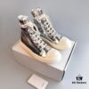 RO DRKSHDW Liquid Silver High-Top Lace-Up