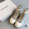 RO DRKSHDW Liquid Silver High-Top Lace-Up