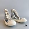 RO DRKSHDW Liquid Silver High-Top Lace-Up