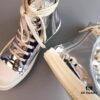 RO DRKSHDW Liquid Silver High-Top Lace-Up