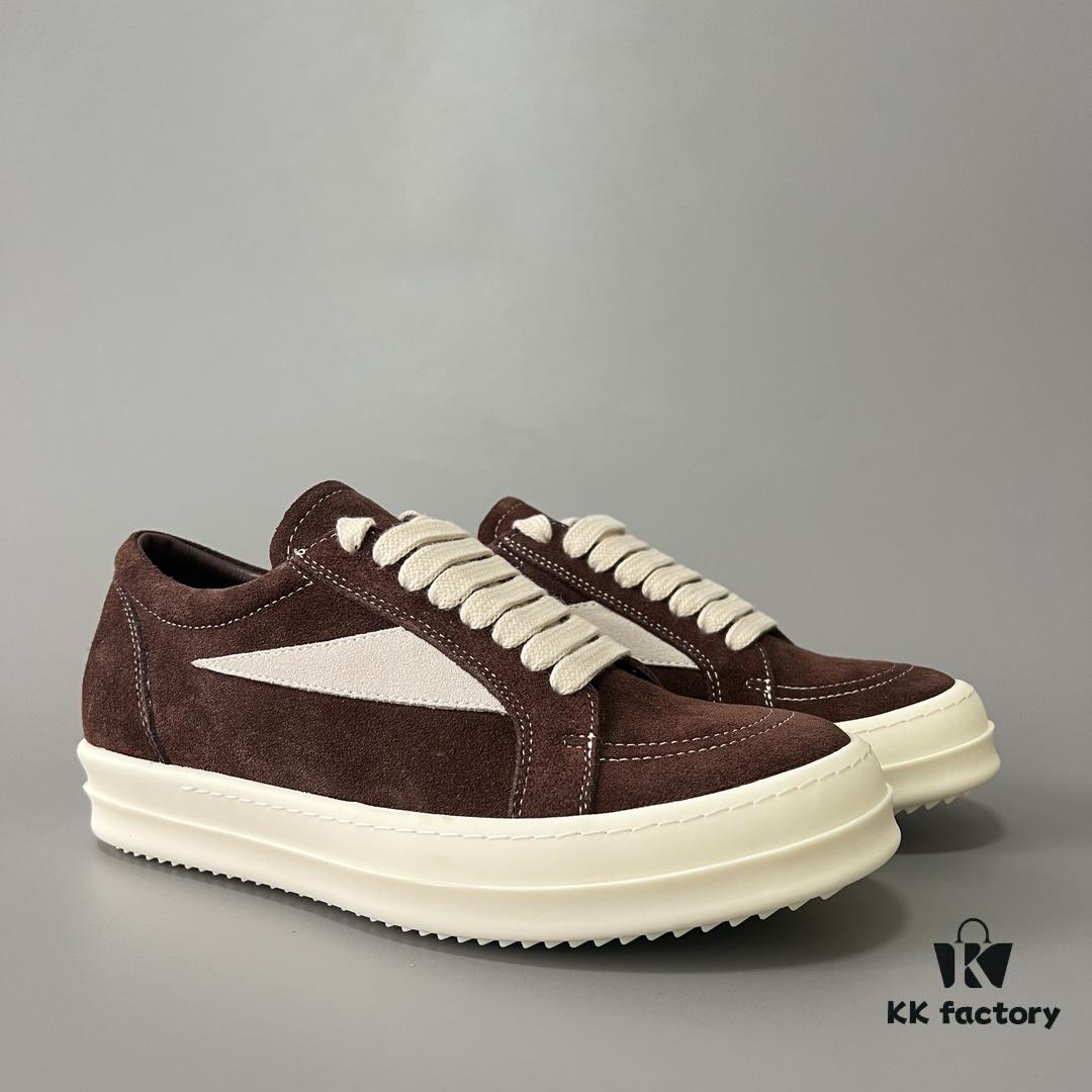 RICK Owens Brown Suede Low-top Shoes Inspired by VANS Design