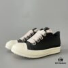 Rick Owens 2022 New Chunky Lace Series - Mainline Black Low-Top Leather Lace-Up Shoes