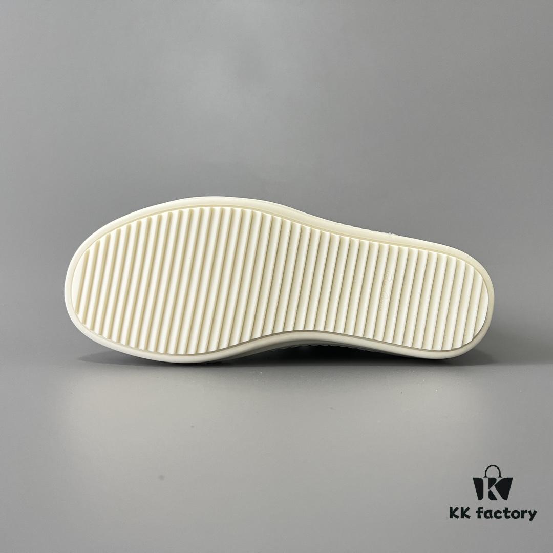 Rick Owens 2022 New Chunky Lace Series - Mainline Black Low-Top Leather Lace-Up Shoes