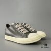 Rick Owens 2022 New Chunky Lace Series - Mainline Grey Low-Cut Leather Lace-Up Shoes