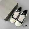 Rick Owens 2022 New Chunky Lace Series - Mainline Black Low-Top Leather Lace-Up Shoes
