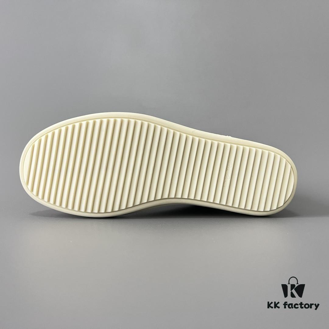 Rick Owens 2022 New Chunky Lace Series - Mainline Grey Low-Cut Leather Lace-Up Shoes