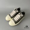 Rick Owens 2022 New Chunky Lace Series - Mainline Grey Low-Cut Leather Lace-Up Shoes