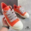 Rick Owens 2022 New Chunky Lace Series - Mainline Orange Low-Cut Leather Lace-Up Shoes