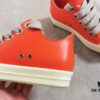 Rick Owens 2022 New Chunky Lace Series - Mainline Orange Low-Cut Leather Lace-Up Shoes