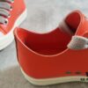 Rick Owens 2022 New Chunky Lace Series - Mainline Orange Low-Cut Leather Lace-Up Shoes