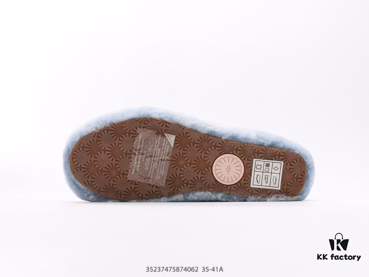 UGG Rongye New Arrival ❄ Anglababy Same Style 💋 Cozy Fashion Series Heels 👠 Romantic Fluffy Fantasy Collection 👠 10mm Fluffy Sheepskin Upper with UGG-Branded Elastic Heel Strap for Seamless Transition Between Slippers and Comfortable Casual Shoes