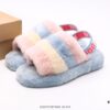 UGG Rongye New Arrival ❄ Anglababy Same Style 💋 Cozy Fashion Series Heels 👠 Romantic Fluffy Fantasy Collection 👠 10mm Fluffy Sheepskin Upper with UGG-Branded Elastic Heel Strap for Seamless Transition Between Slippers and Comfortable Casual Shoes