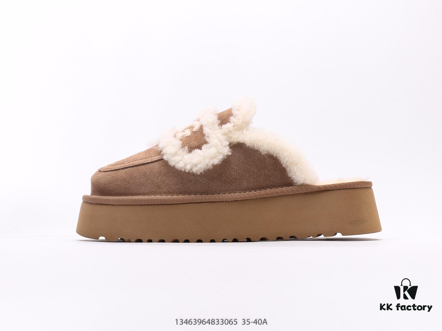 UGG Sheepskin Slippers, Snow Boots with Playful and Versatile Style, Authentic U.S. Luxury Brand Flat Series Winter Warm Indoor Outdoor Shoes, Waterproof and Stain-Resistant Premium Leather Upper, Non-Slip Durable Lightweight Sole, Stylish Unisex Fashion for Cold Weather