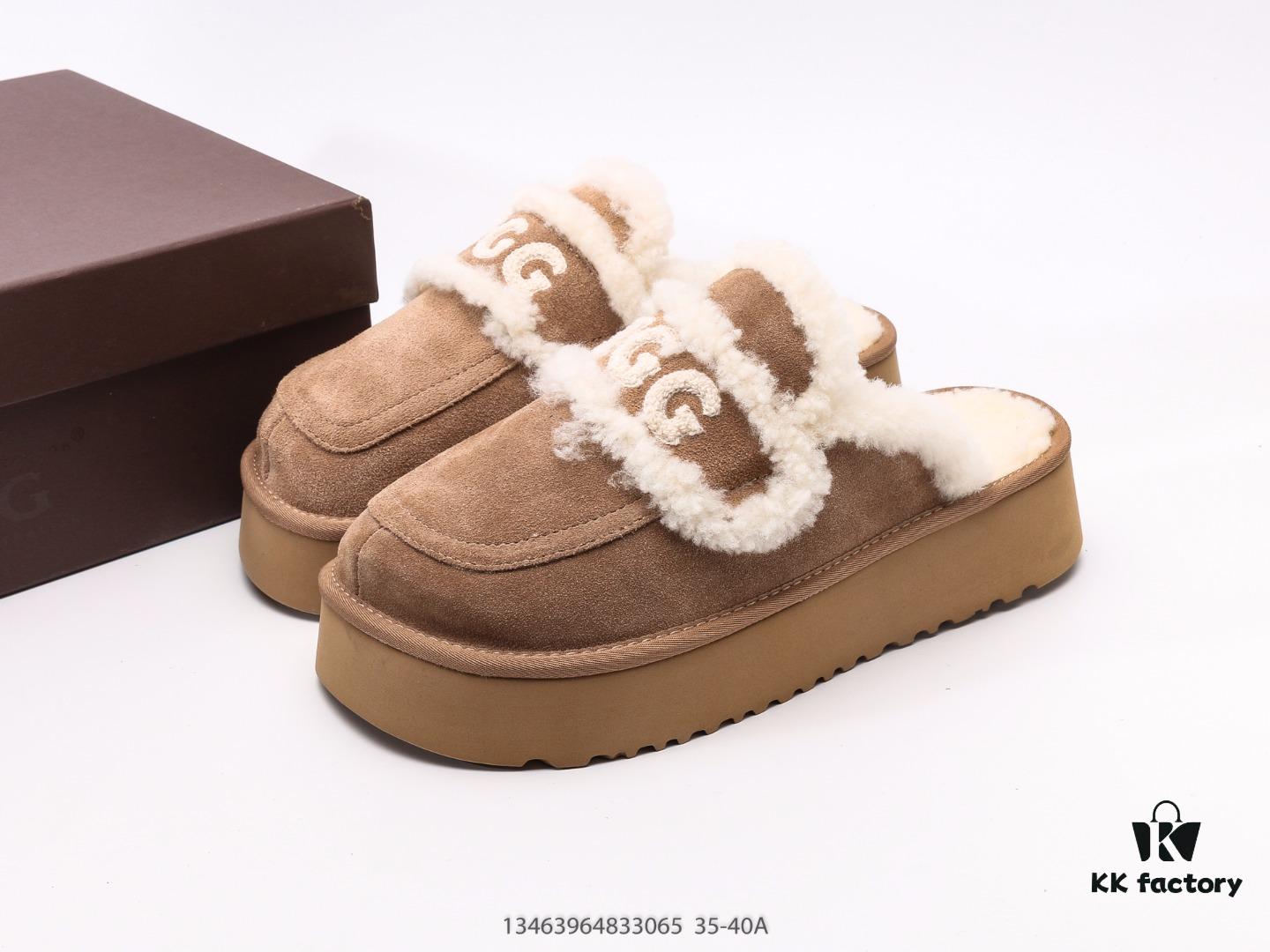 UGG Sheepskin Slippers, Snow Boots with Playful and Versatile Style, Authentic U.S. Luxury Brand Flat Series Winter Warm Indoor Outdoor Shoes, Waterproof and Stain-Resistant Premium Leather Upper, Non-Slip Durable Lightweight Sole, Stylish Unisex Fashion for Cold Weather