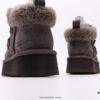 UGG Full Wool Lining Top-Quality Genuine Sheepskin Warm Snow Boots from Australia, Luxury Brand Unisex Style UGG-5877 Official Website Synchronized, Made with Imported Cowhide and Fine Craftsmanship, Comfortable, Soft, and Durable Imported Rubber Foam Outsole