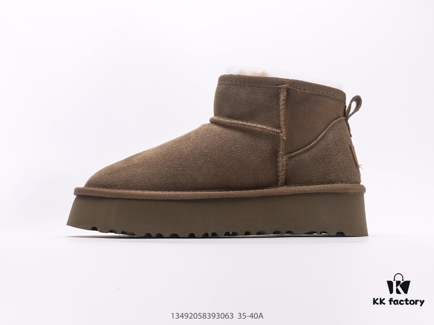 UGG Outdoor Snow Boots for Women, Official Synchronized Packaging with Inspection Label, Made from Original Factory Water-Repellent and Stain-Resistant Leather, Anti-Slip, Wear-Resistant, Lightweight Outsole, Short Boots, Stylish and Versatile, British Style, Comfortable Calf-High Booties for Autumn and Winter, Thick-Soled Fashionable Footwear with Excellent Warmth, Ideal for Cold Weather