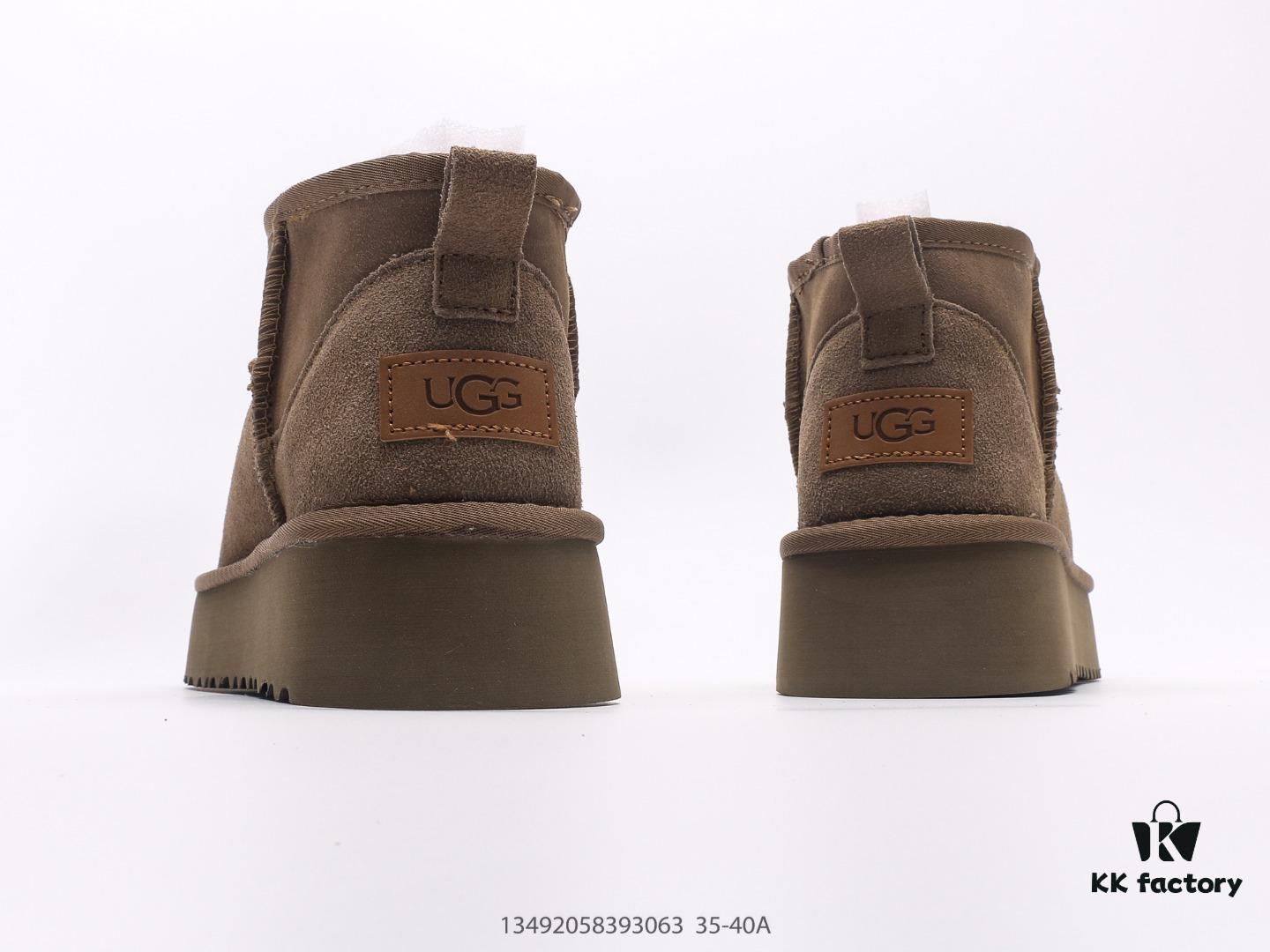 UGG Outdoor Snow Boots for Women, Official Synchronized Packaging with Inspection Label, Made from Original Factory Water-Repellent and Stain-Resistant Leather, Anti-Slip, Wear-Resistant, Lightweight Outsole, Short Boots, Stylish and Versatile, British Style, Comfortable Calf-High Booties for Autumn and Winter, Thick-Soled Fashionable Footwear with Excellent Warmth, Ideal for Cold Weather