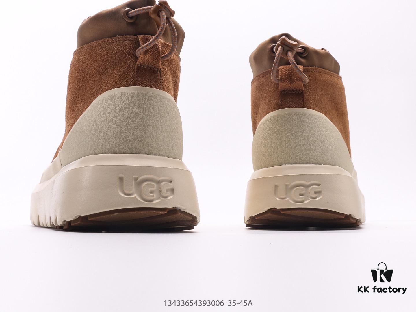 UGG Weather Hybrid Tasman Waterproof Low-Top Shoes with Color-Blocking Design, Premium Imported Luofeng Sheepskin and Wool Upper, Slip-On Drawstring Style for Easy Wear, TPU Molded Refined Suede Upper, Integrated Wool Insole