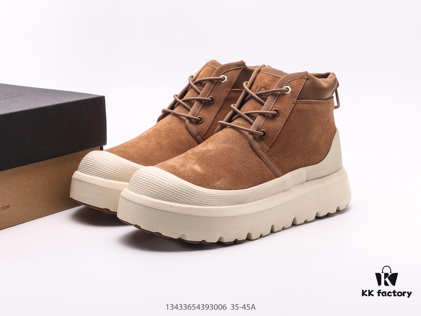 UGG Weather Hybrid Tasman Waterproof Low-Top Shoes with Color-Blocking Design, Premium Imported Luofeng Sheepskin and Wool Upper, Slip-On Drawstring Style for Easy Wear, TPU Molded Refined Suede Upper, Integrated Wool Insole