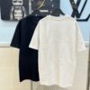 Louis Vuitton LV Letter Logo Embroidered All-Over Round Neck Short Sleeve T-Shirt, Heavy Craftsmanship Brand Signature Design, Made from 280g Pure Cotton Double Yarn Fabric, Comfortable and Soft to Wear, Neat Embroidery Stitching, High Version Comparable at Will, Complete with Three Labels