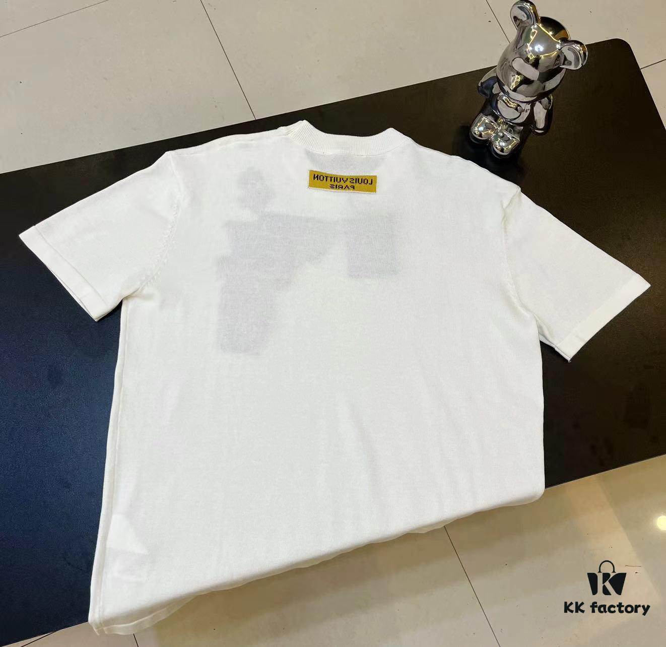 LOUIS VUITTON 23SS New Arrival Paper Plane Design Knitted Short-Sleeve Shirt