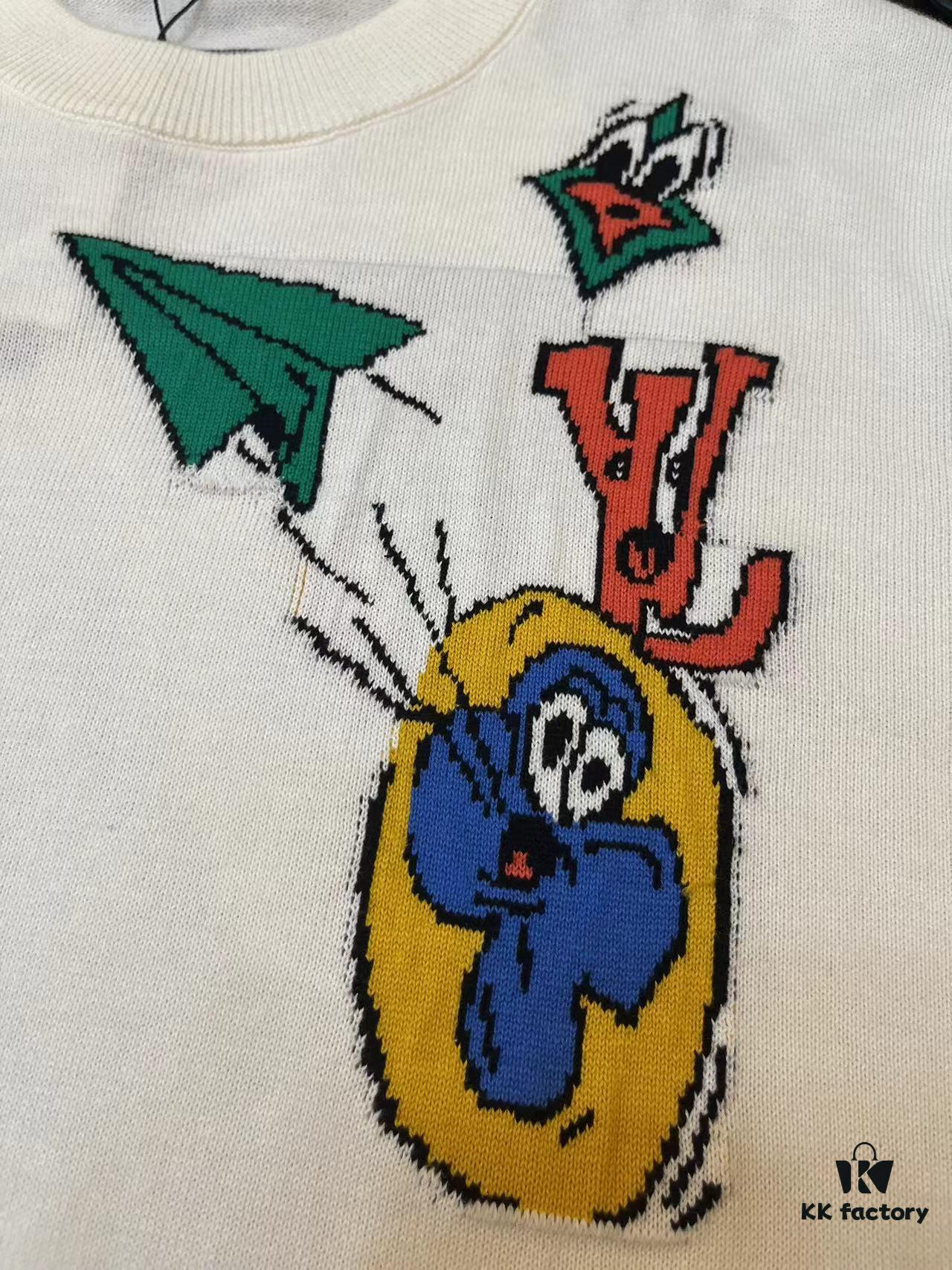 LOUIS VUITTON 23SS New Arrival Paper Plane Design Knitted Short-Sleeve Shirt