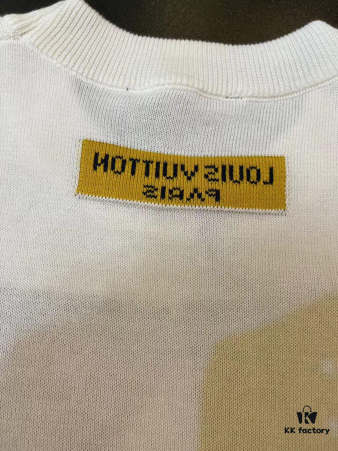 LOUIS VUITTON 23SS New Arrival Paper Plane Design Knitted Short-Sleeve Shirt