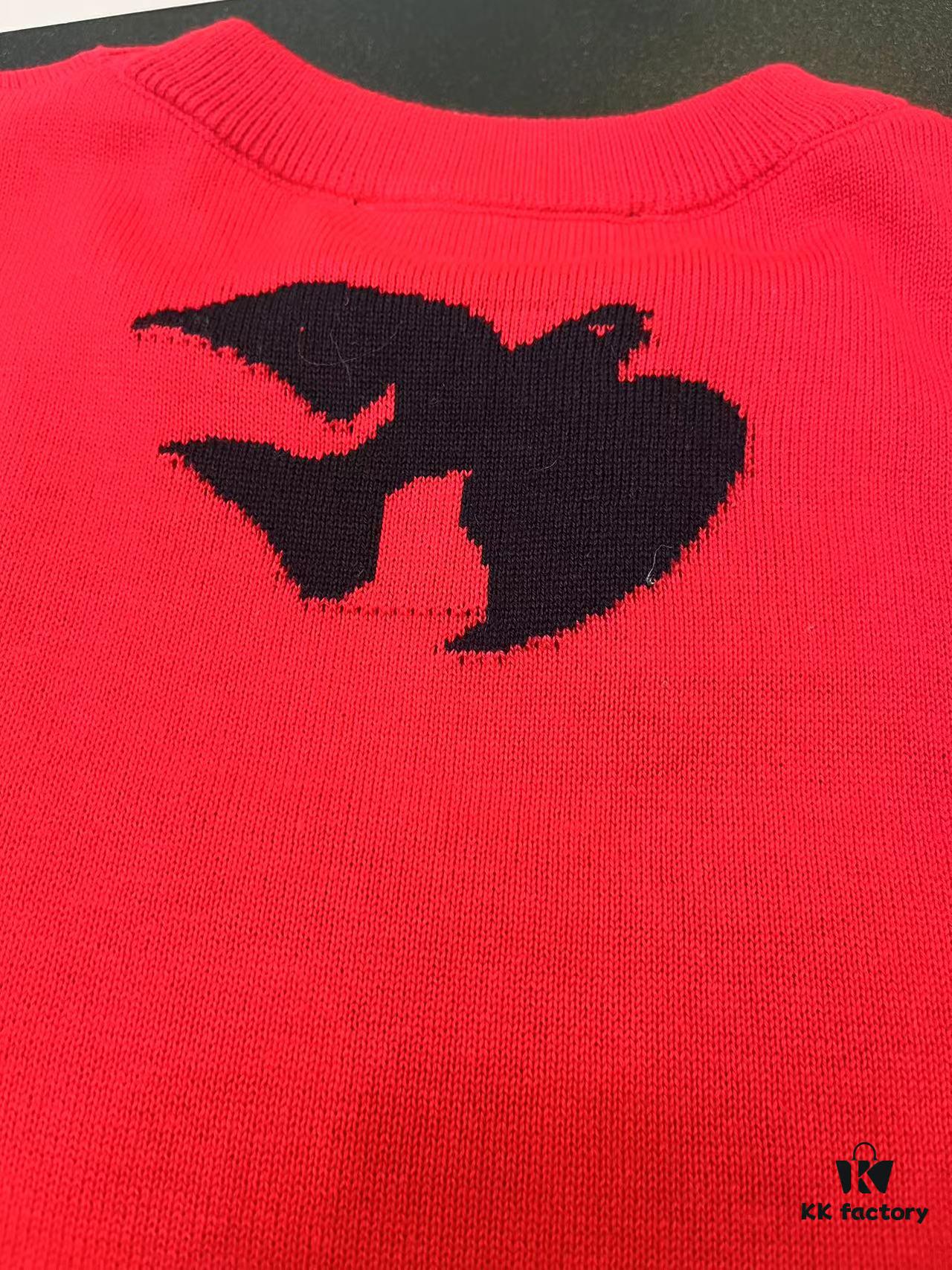 LOUIS VUITTON LV Monogram Jacquard Knit Short-Sleeve T-Shirt 24SS, Made with Fine Cotton Knitting, Intarsia LU Logo on Chest, Soft and Comfortable Fit