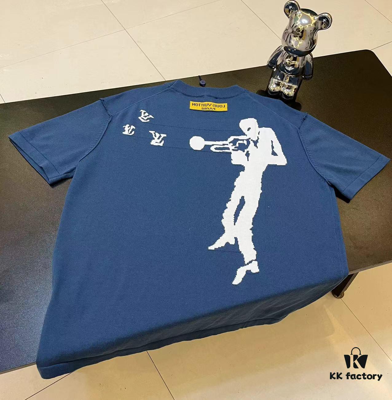 LOUIS VUITTON Louis Vuitton 2023 Jazz Trumpeter Jacquard Knit Short-Sleeve Top