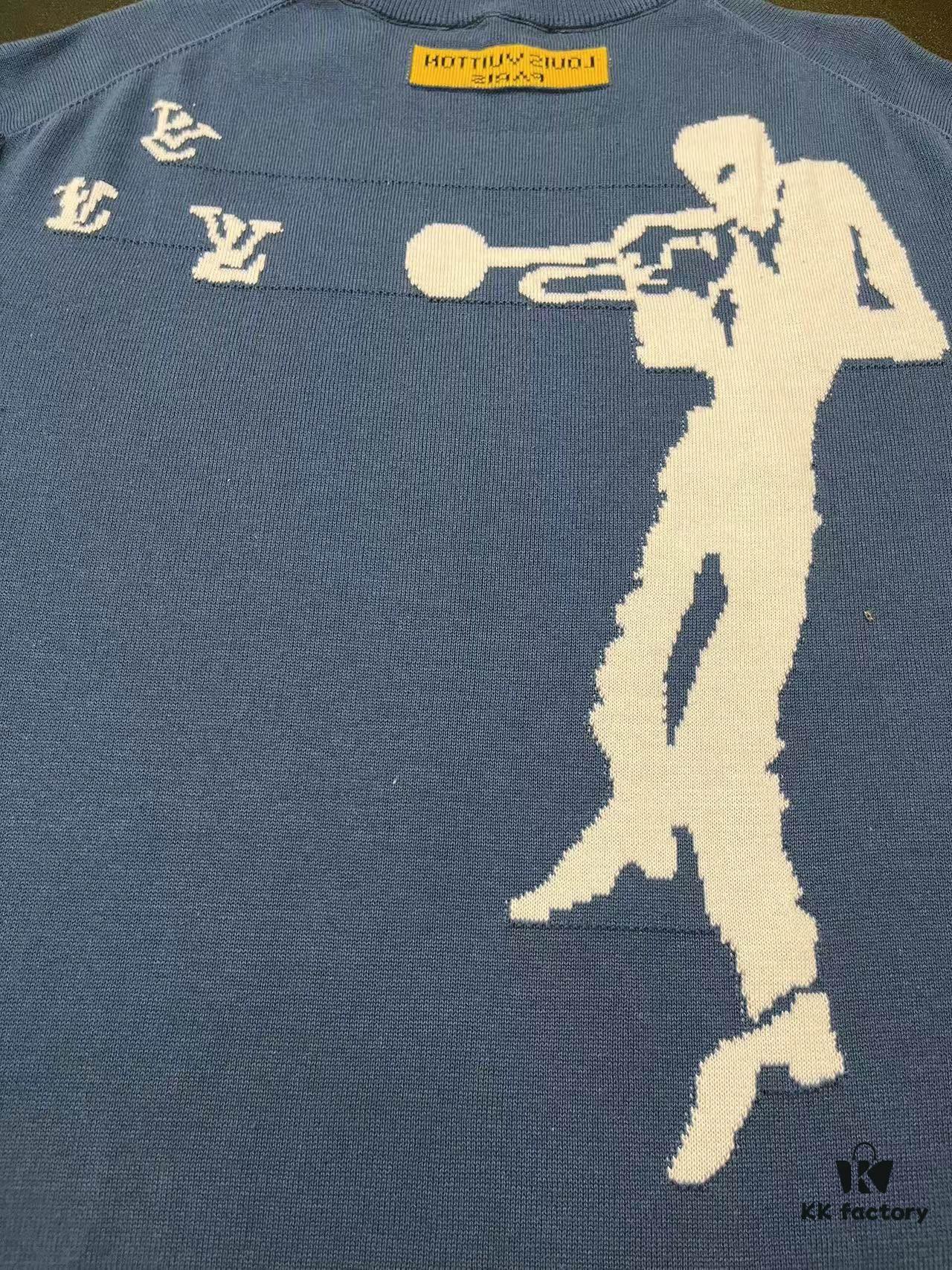 LOUIS VUITTON Louis Vuitton 2023 Jazz Trumpeter Jacquard Knit Short-Sleeve Top