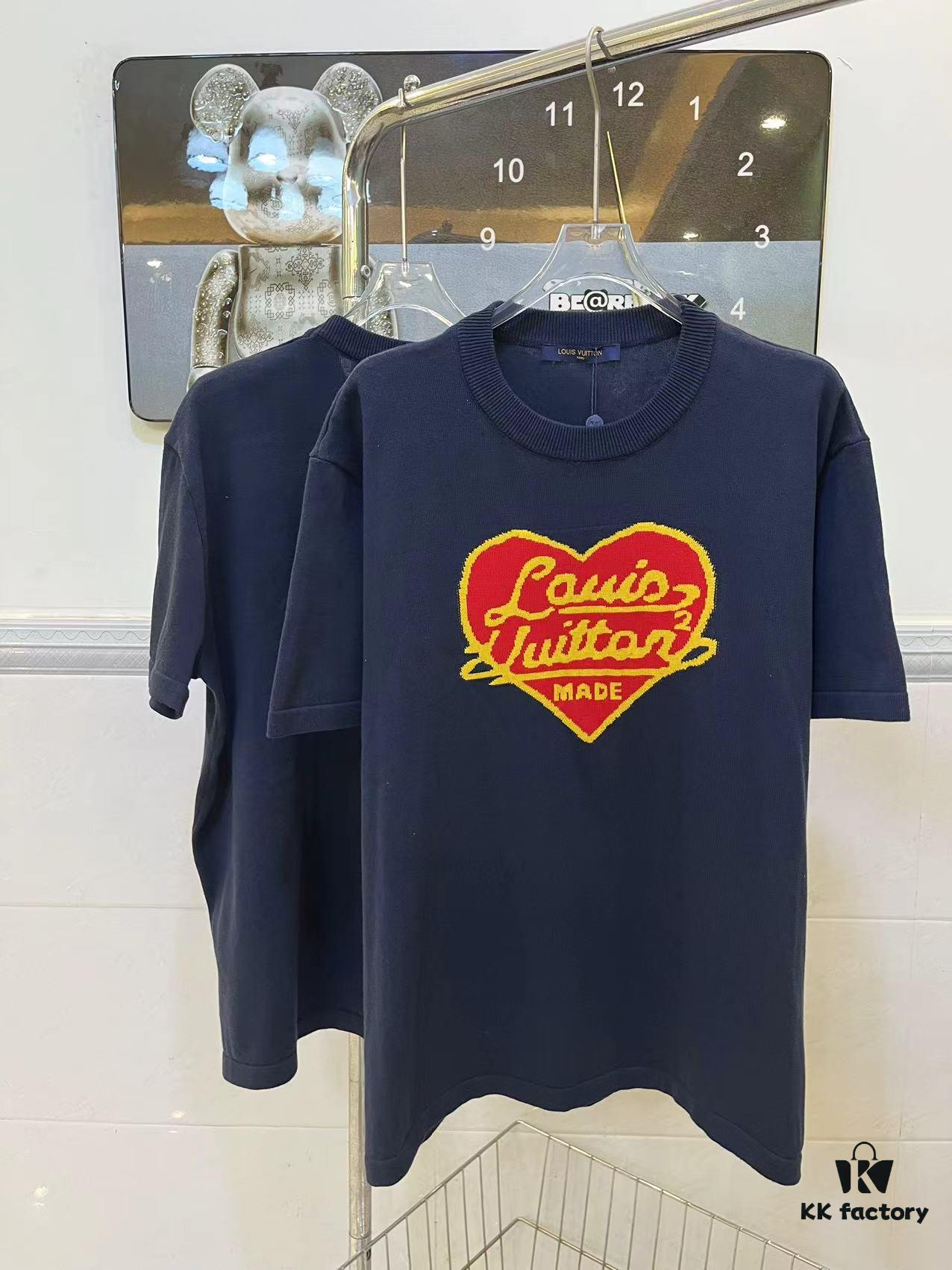 LOUIS VUITTON LV 2024 Spring New Heart Knit Short-Sleeve Unisex