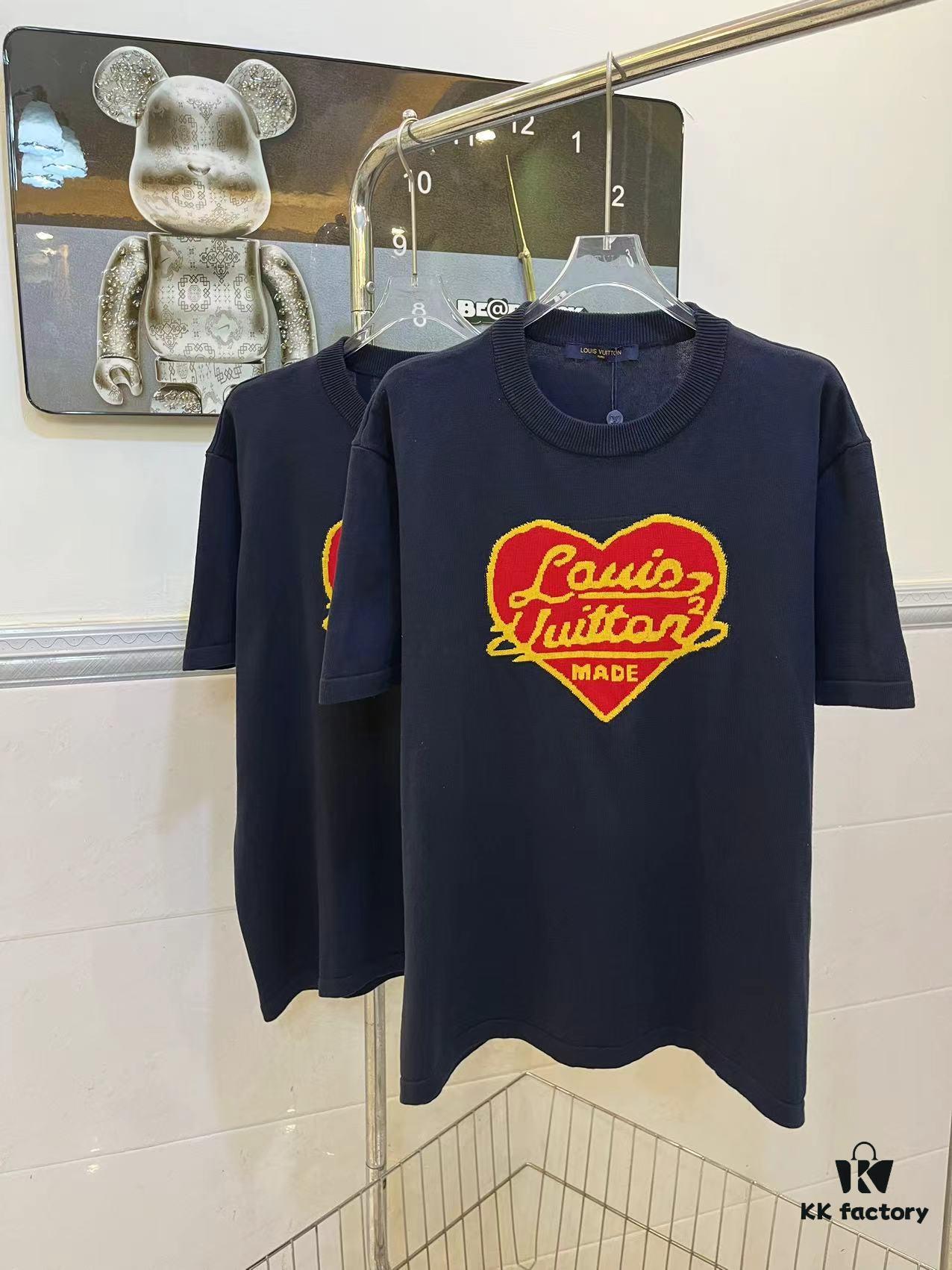 LOUIS VUITTON LV 2024 Spring New Heart Knit Short-Sleeve Unisex