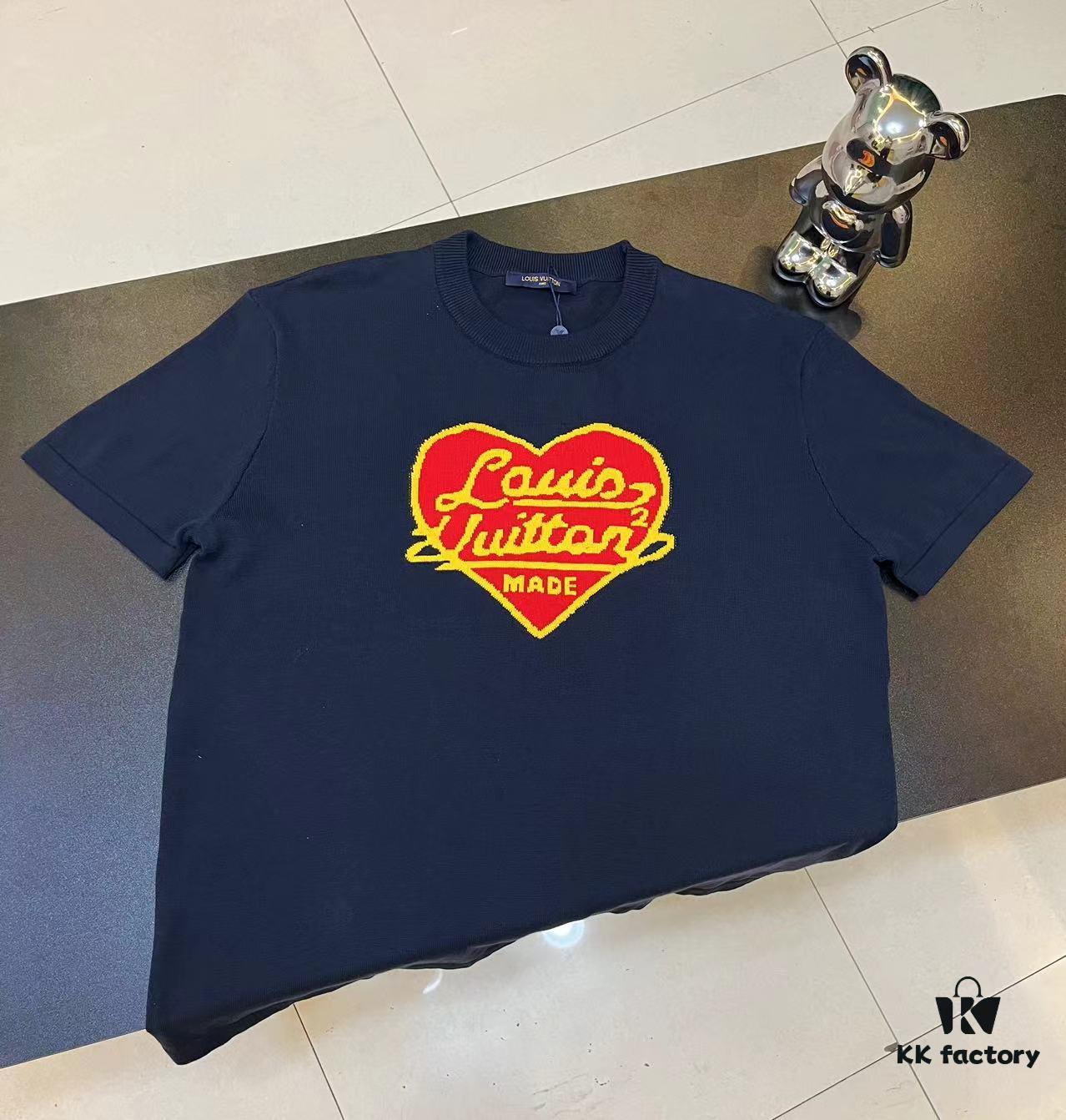 LOUIS VUITTON LV 2024 Spring New Heart Knit Short-Sleeve Unisex