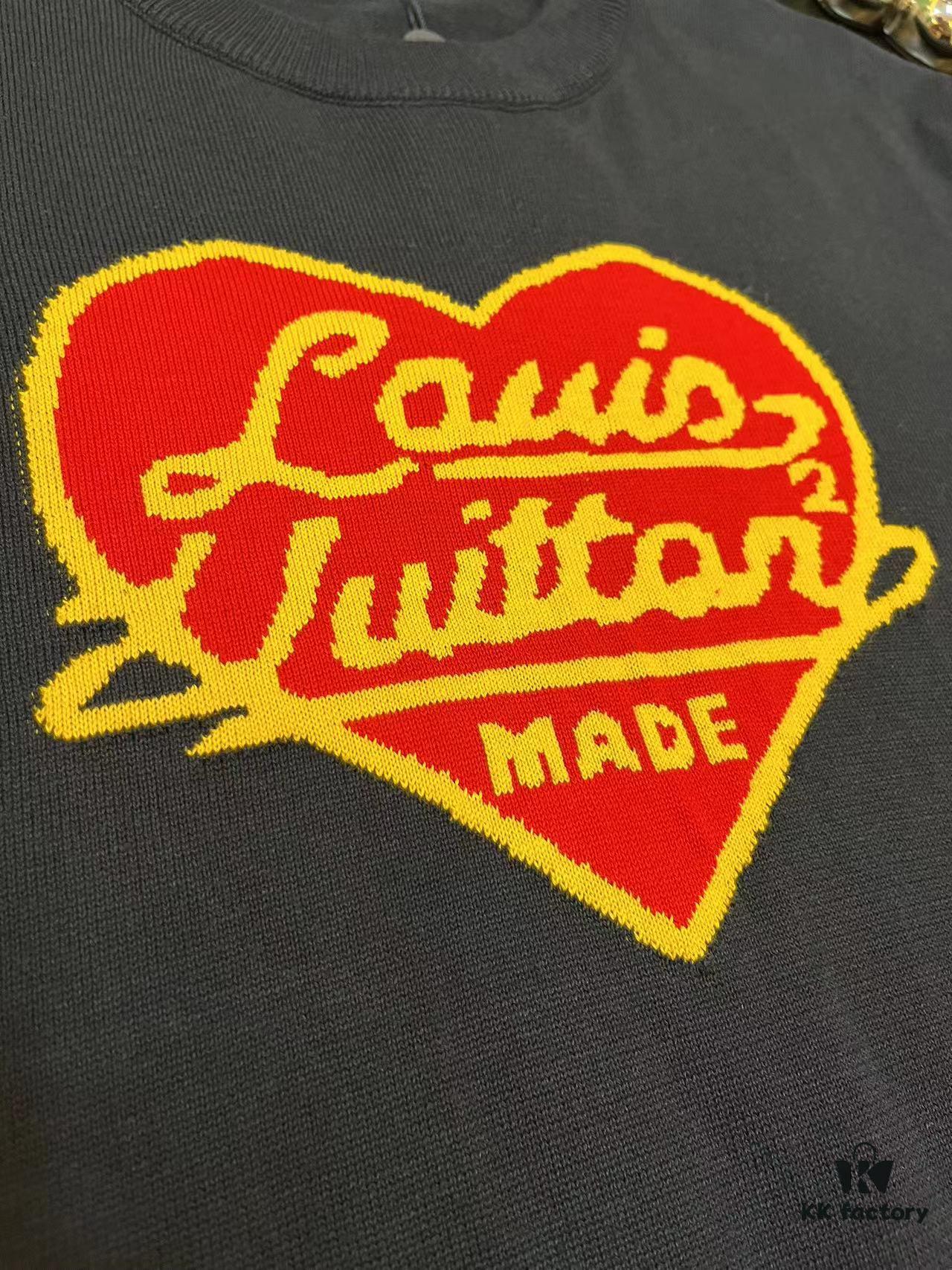 LOUIS VUITTON LV 2024 Spring New Heart Knit Short-Sleeve Unisex