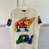 LOUIS VUITTON Lv Louis Vuitton European Runway Flame Short Sleeve T-Shirt with Front and Back Colorful Graffiti Print
