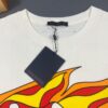 LOUIS VUITTON Lv Louis Vuitton European Runway Flame Short Sleeve T-Shirt with Front and Back Colorful Graffiti Print