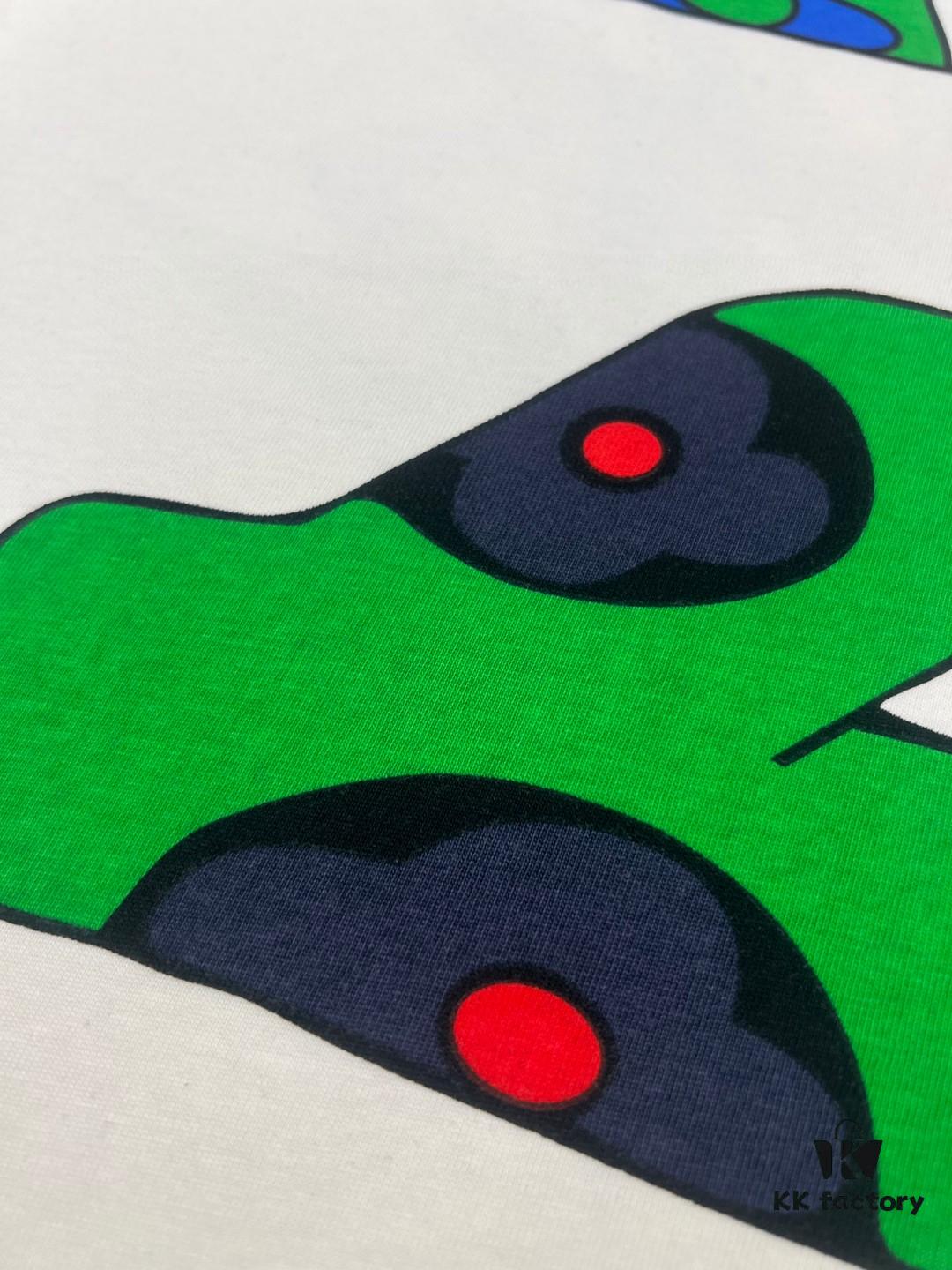 LOUIS VUITTON Lv Louis Vuitton European Runway Flame Short Sleeve T-Shirt with Front and Back Colorful Graffiti Print